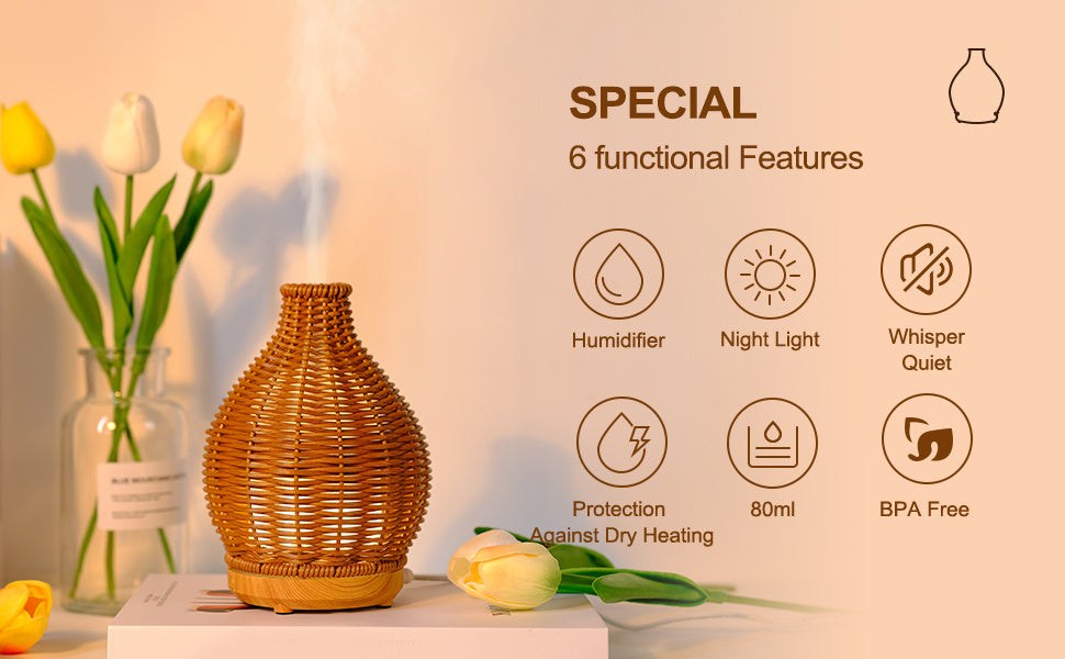 Rattan Look Essential Oil Diffuser