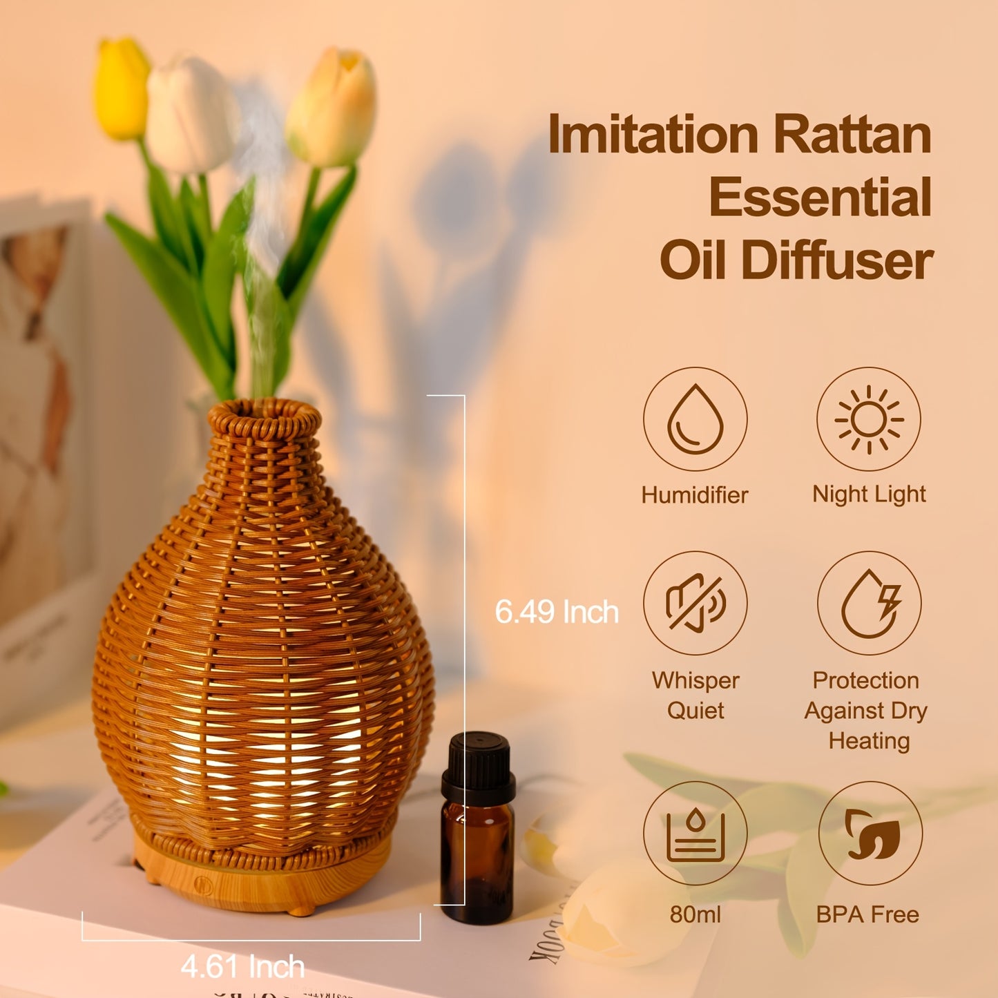 Rattan Look Essential Oil Diffuser