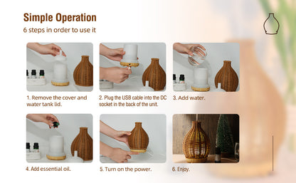 Rattan Look Essential Oil Diffuser