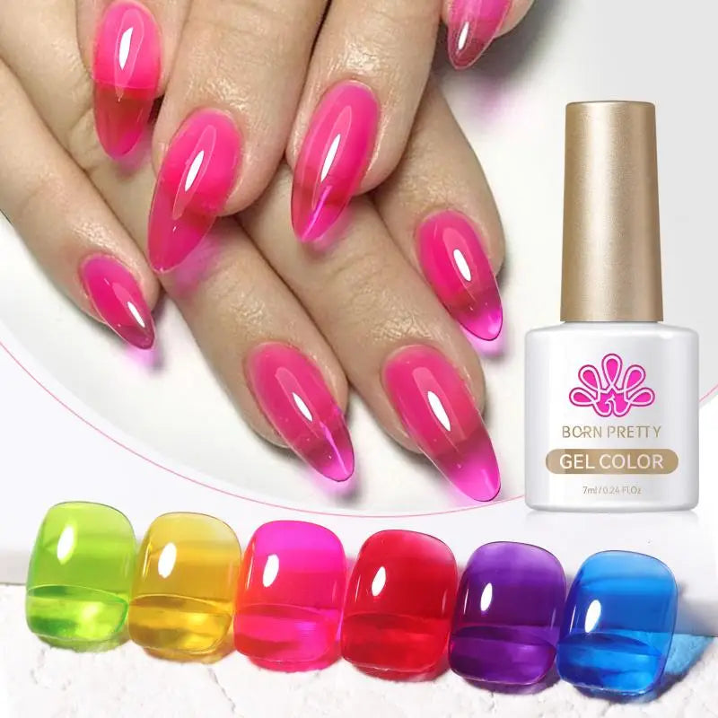 6Pcs Soda Ice Jelly Gel Nail Polish Set