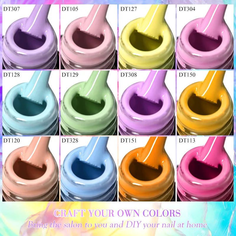 12Pcs Macaron Gel Nail Polish Set