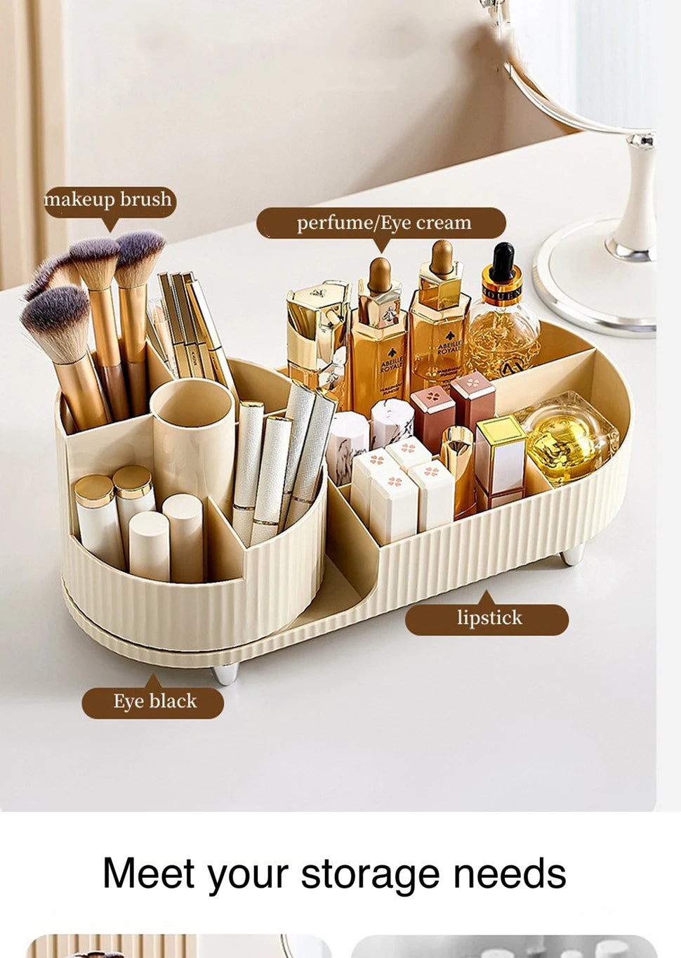 360° Rotating Makeup Organizer