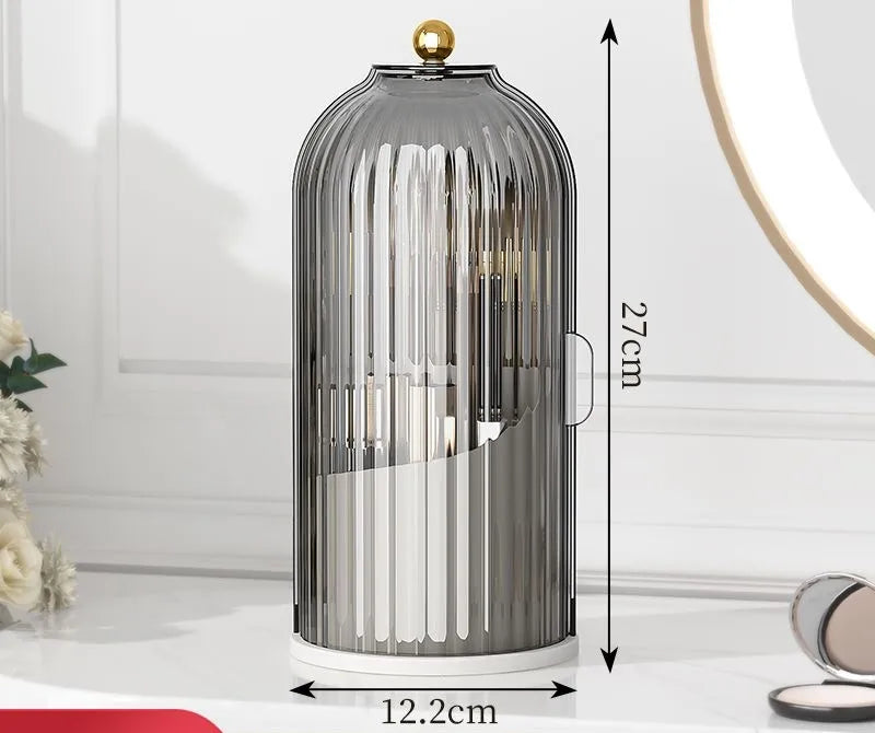 Makeup Brush Holder with Lid Diamond Birdcage