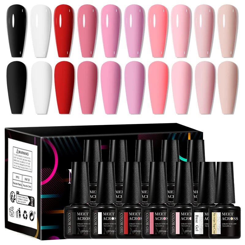 12Pcs Macaron Gel Nail Polish Set