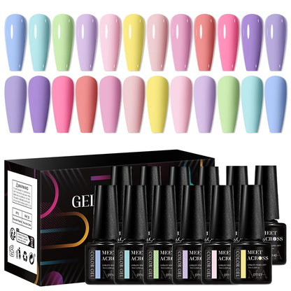 12Pcs Macaron Gel Nail Polish Set