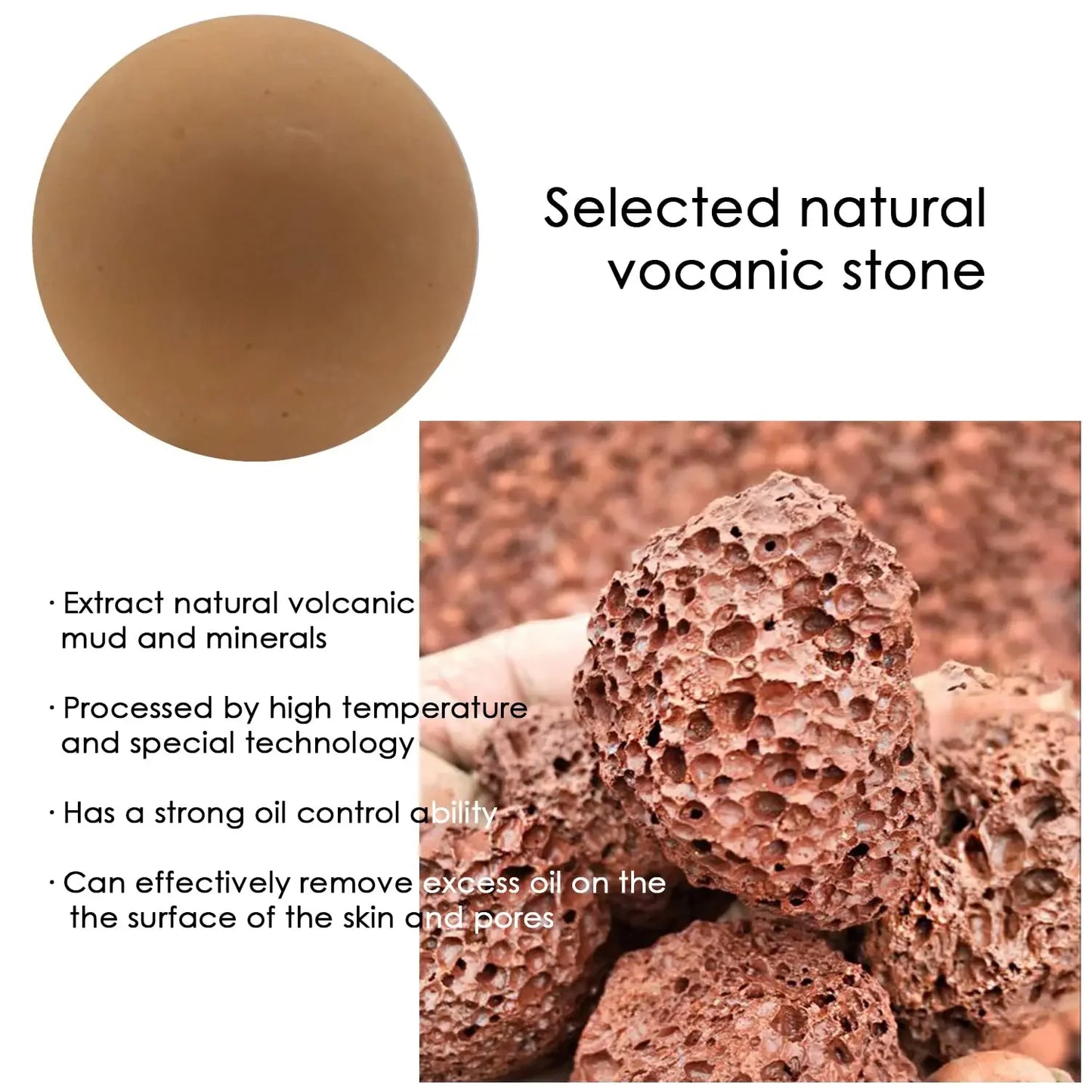 Face Oil Absorbing Natural Volcanic Stone Roller