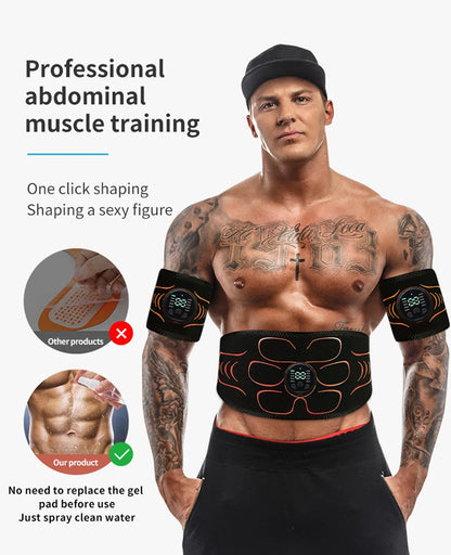 USB Rechargeable Muscle Stimulator for Abs, Arms & Back