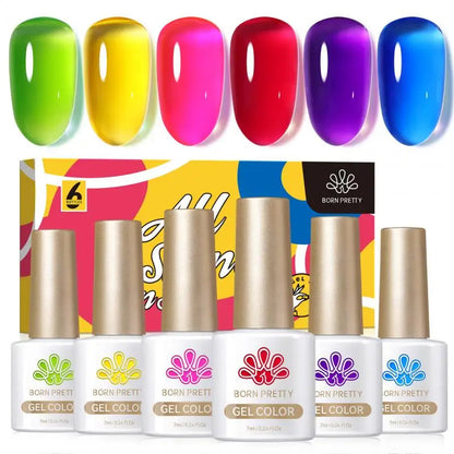 6Pcs Soda Ice Jelly Gel Nail Polish Set