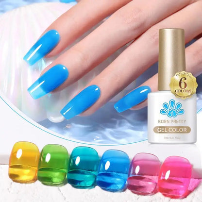 6Pcs Soda Ice Jelly Gel Nail Polish Set