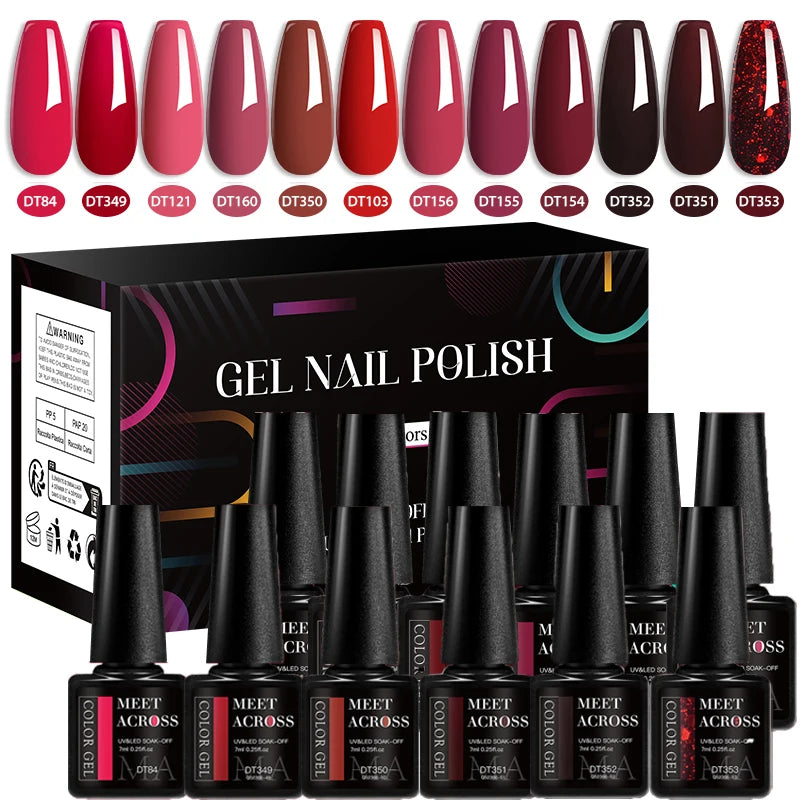 12Pcs Macaron Gel Nail Polish Set