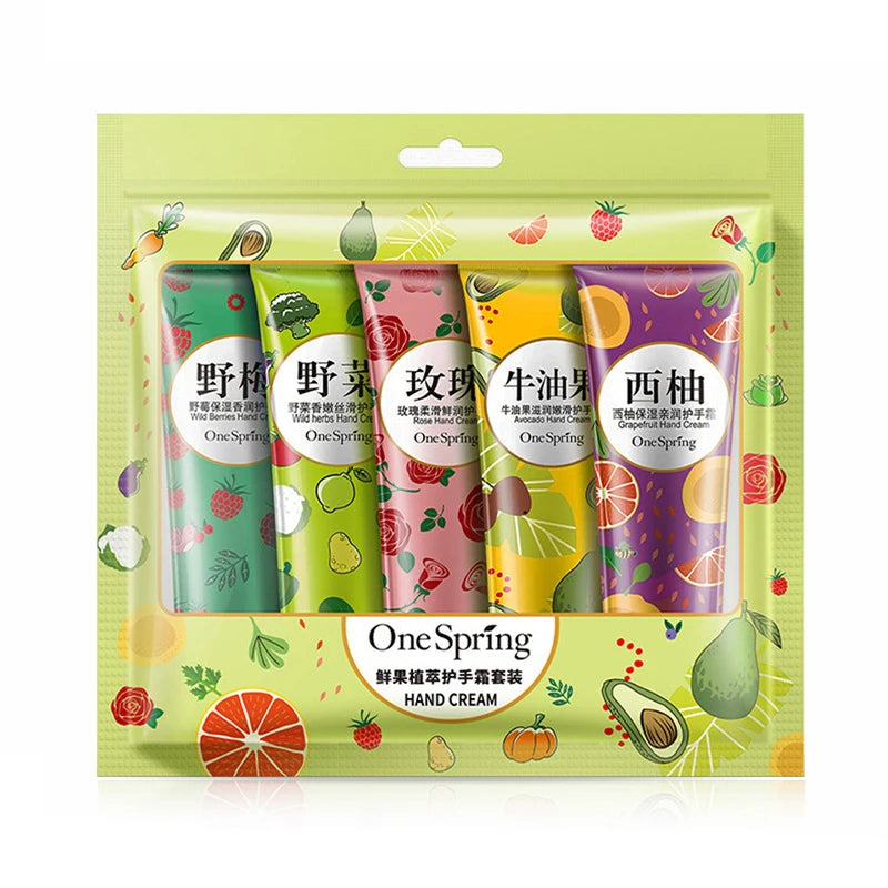 5-Piece Plant Fruit Fragrance Hand Cream Set