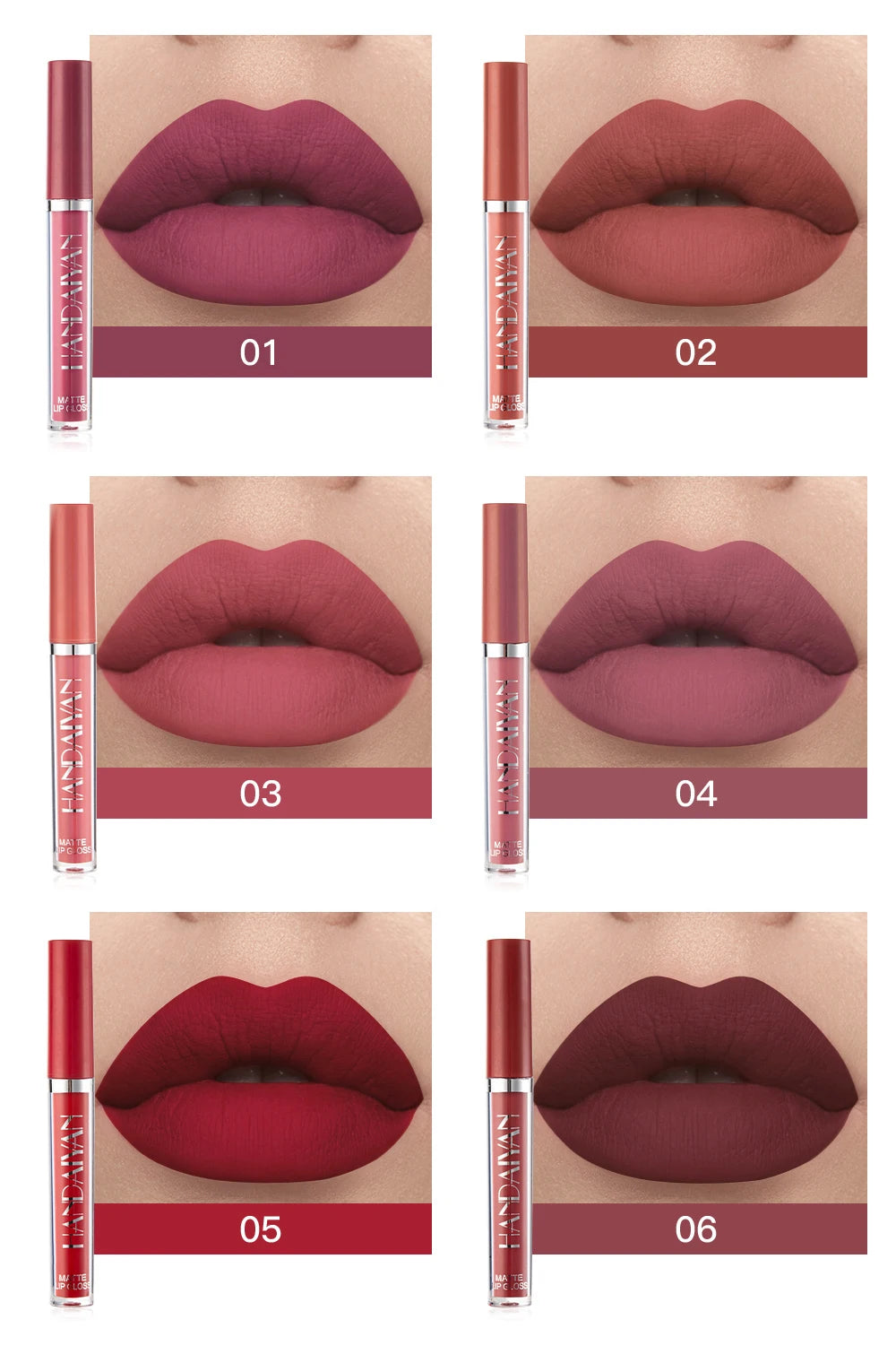 Set of 6 Non-Stick Cup Liquid Lipsticks