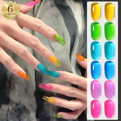 6Pcs Soda Ice Jelly Gel Nail Polish Set