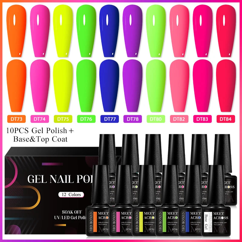 12Pcs Macaron Gel Nail Polish Set