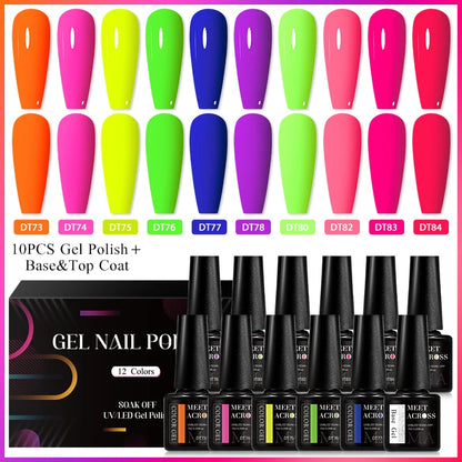 12Pcs Macaron Gel Nail Polish Set