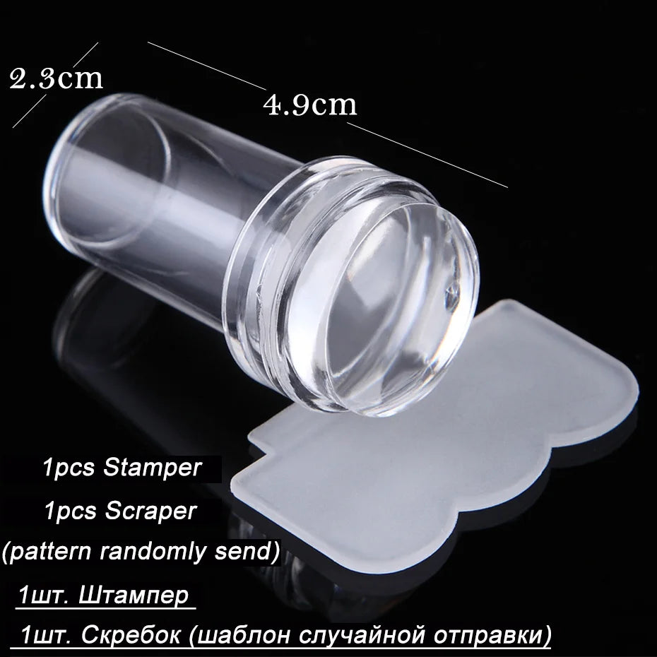 Transparent Silicone Nail Art Stamping Kit