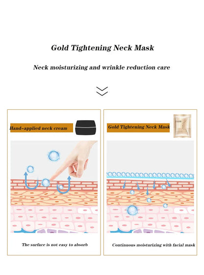 10pcs Gold Firming Neck Mask