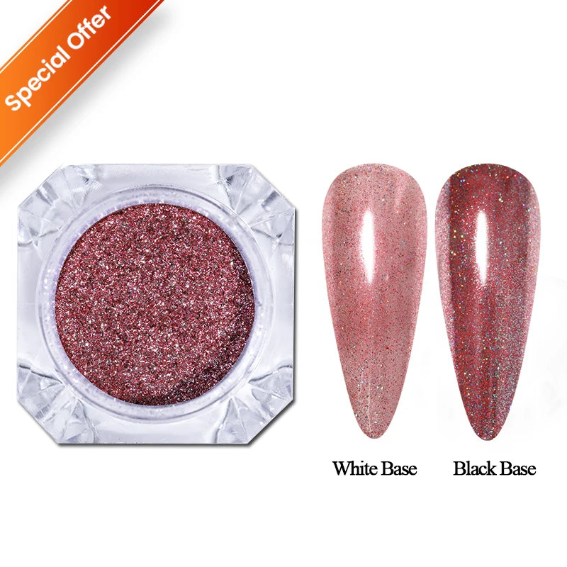 Aurora Pearl White Nails Glitter Dust