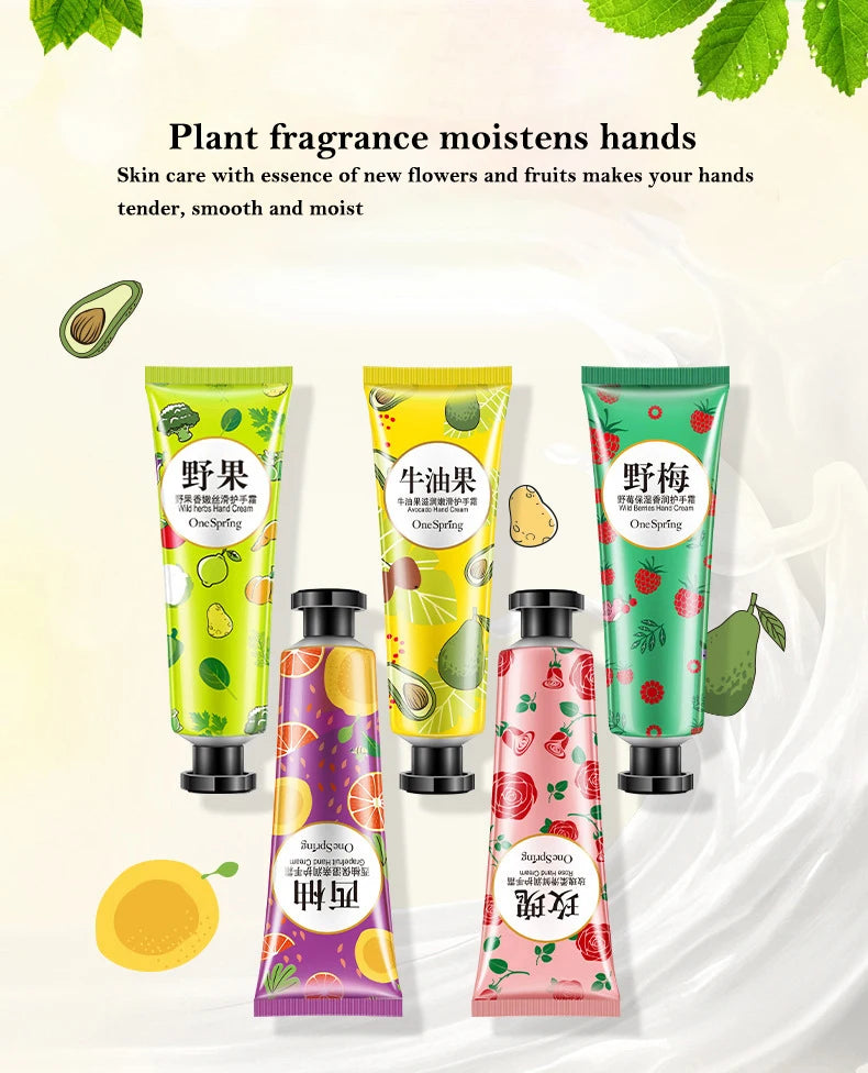 5-Piece Plant Fruit Fragrance Hand Cream Set