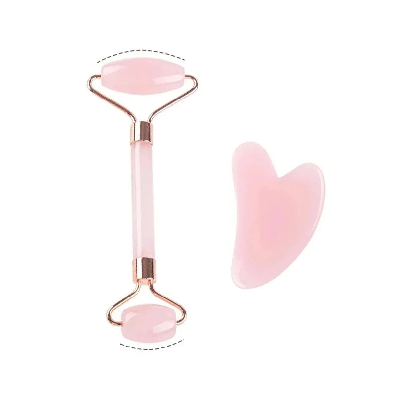 Rose Quartz Face Roller and Gua Sha Set