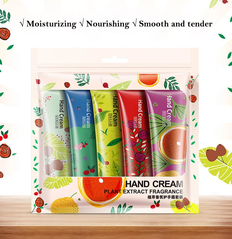 5-Piece Plant Fruit Fragrance Hand Cream Set