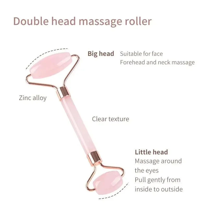 Rose Quartz Face Roller and Gua Sha Set