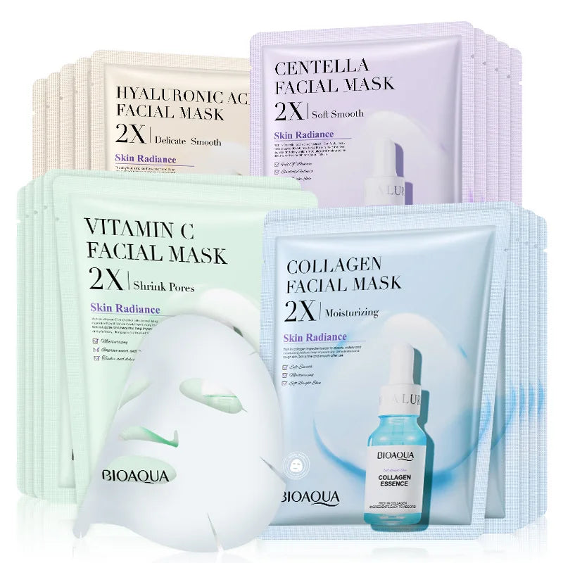 BIOAQUA Centella, Collagen, Vitamin C, Hyaluronic Acid Facial Masks