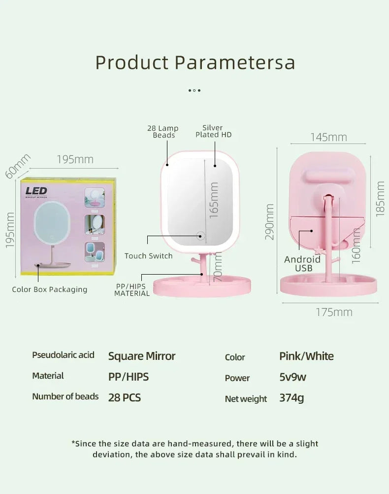 LED Intelligent Adjustable Vanity Mirror