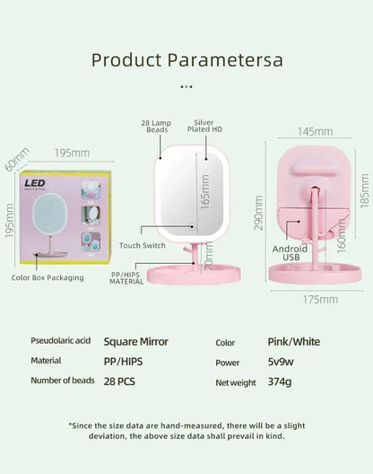 LED Intelligent Adjustable Vanity Mirror