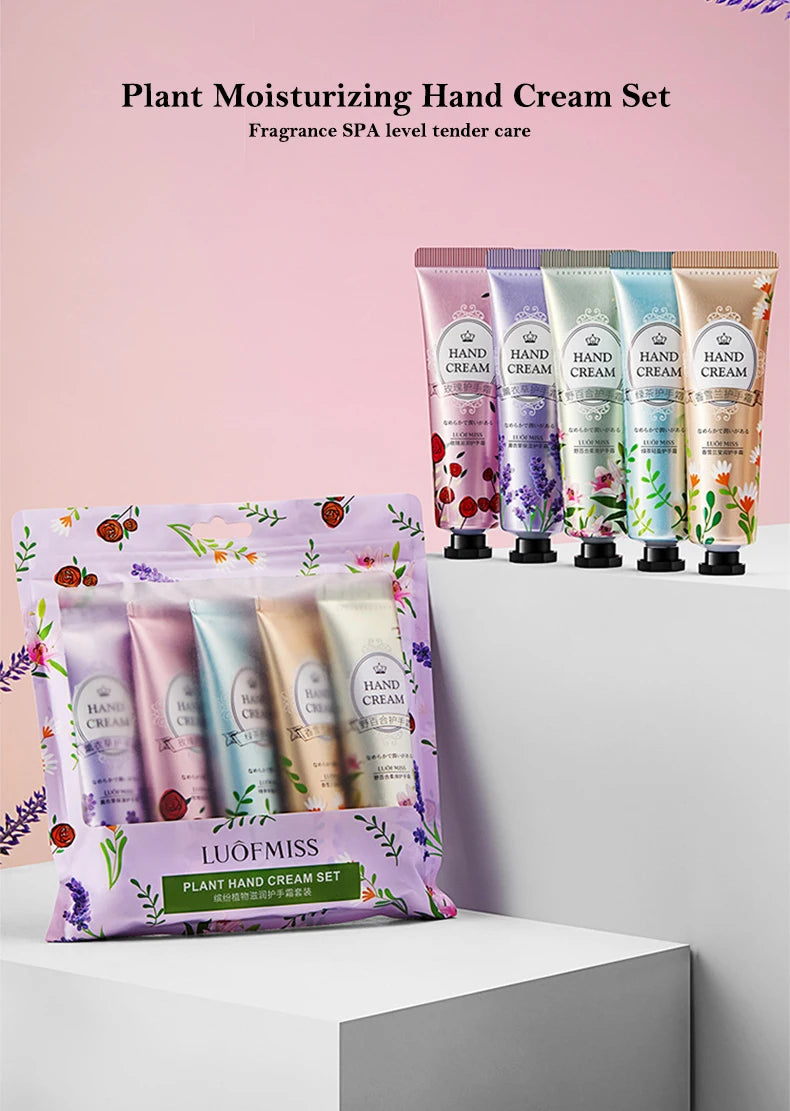 5-Piece Plant Fruit Fragrance Hand Cream Set