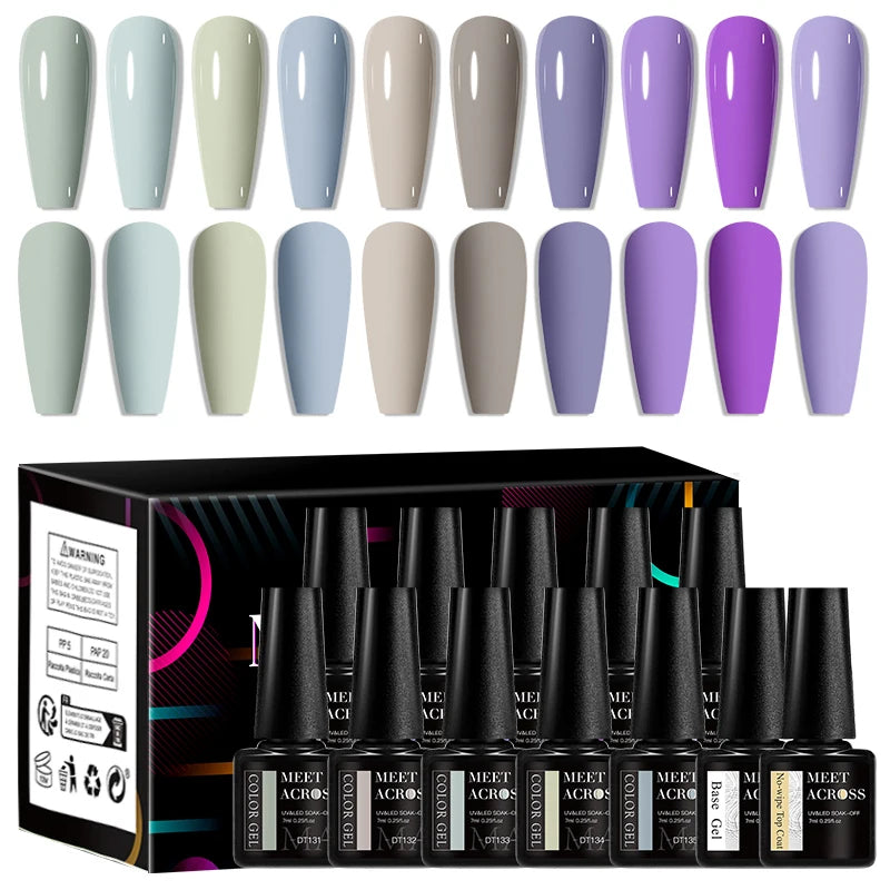 12Pcs Macaron Gel Nail Polish Set