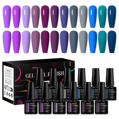 12Pcs Macaron Gel Nail Polish Set