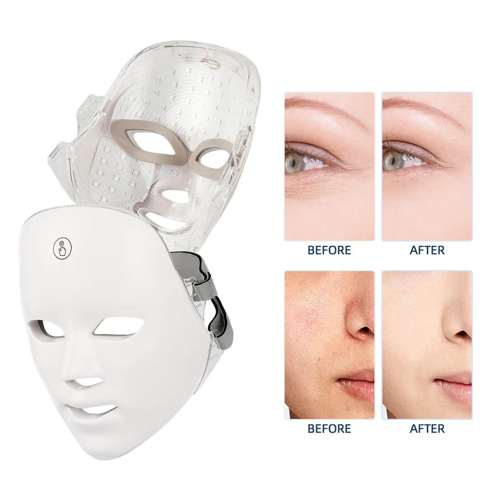 7 Colors LED Facial Mask with Neck