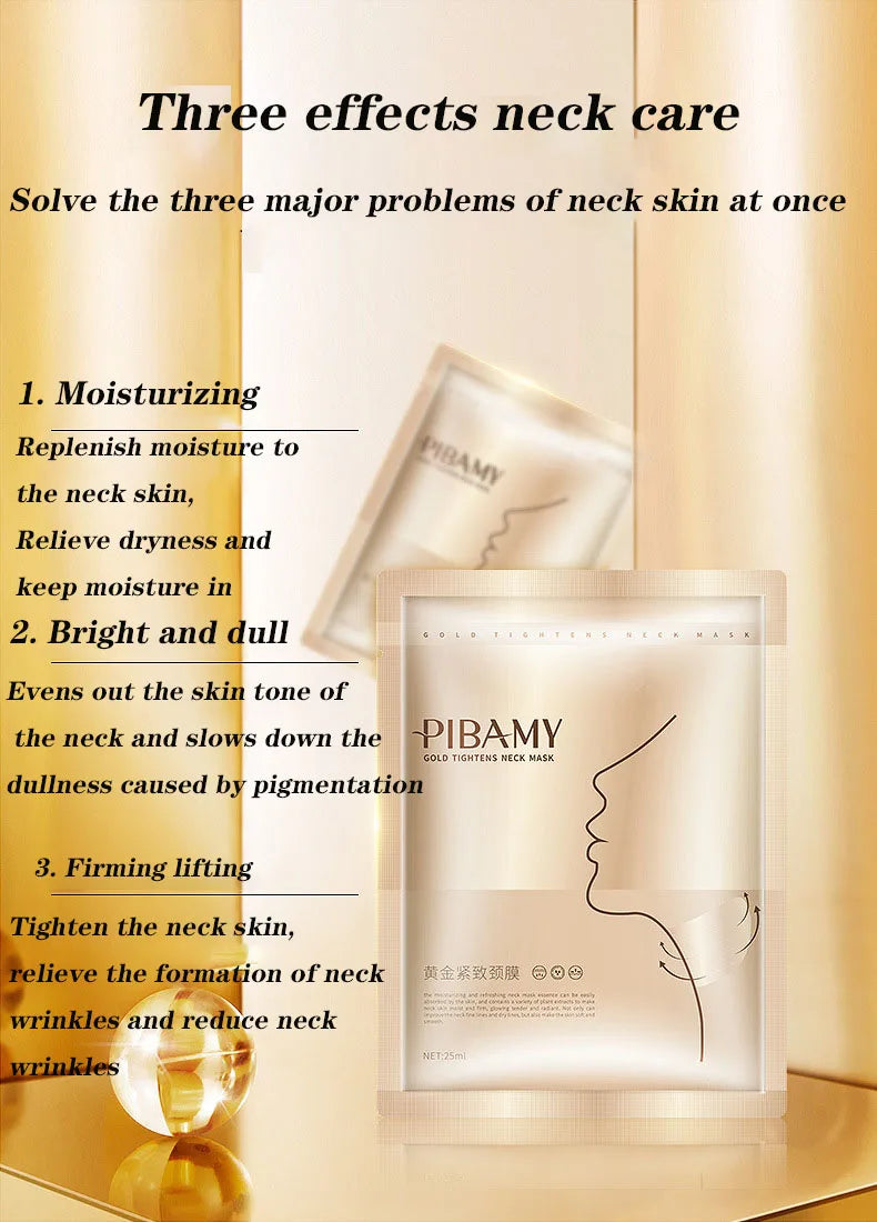 10pcs Gold Firming Neck Mask