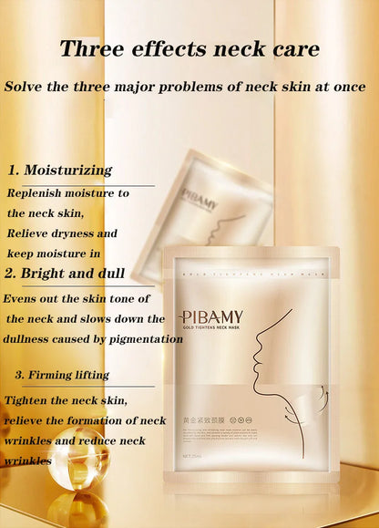 10pcs Gold Firming Neck Mask