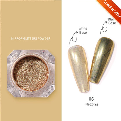 Aurora Pearl White Nails Glitter Dust