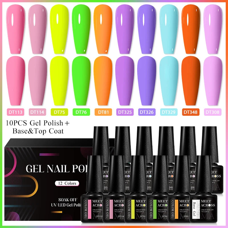 12Pcs Macaron Gel Nail Polish Set