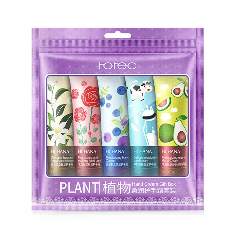 5-Piece Plant Fruit Fragrance Hand Cream Set