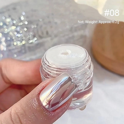 Aurora Pearl White Nails Glitter Dust