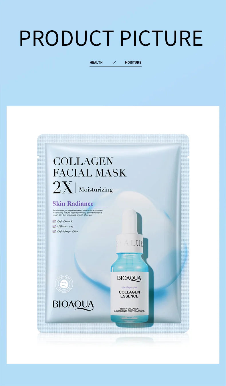 BIOAQUA Centella, Collagen, Vitamin C, Hyaluronic Acid Facial Masks