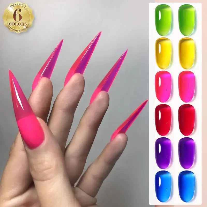 6Pcs Soda Ice Jelly Gel Nail Polish Set