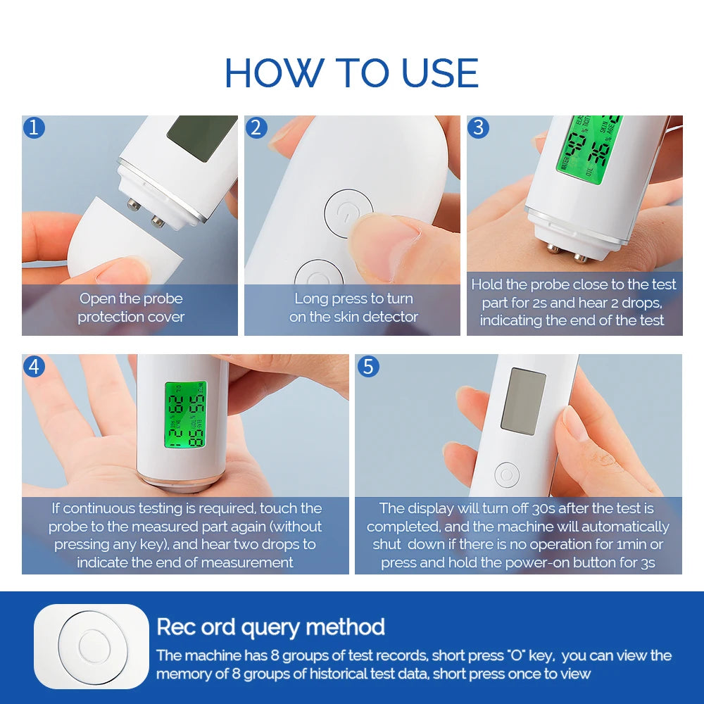 Skin Tester Face Moisture & Oil Analyzer