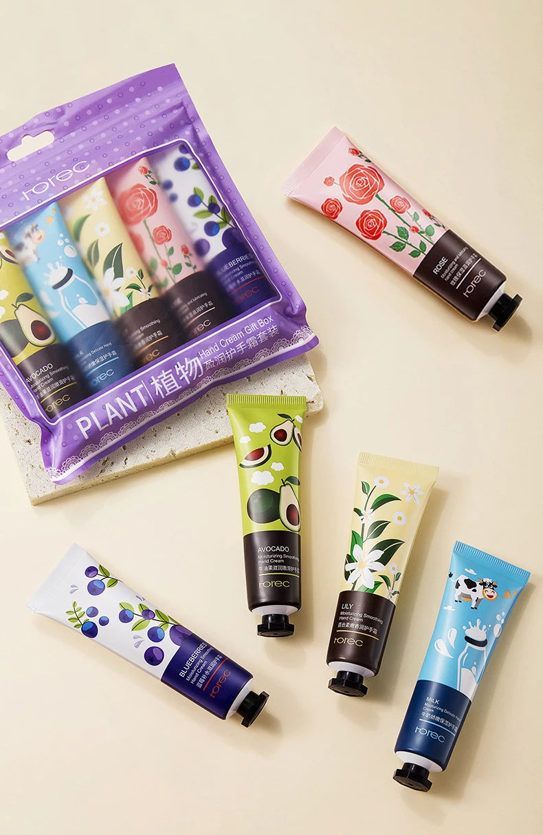 5-Piece Plant Fruit Fragrance Hand Cream Set