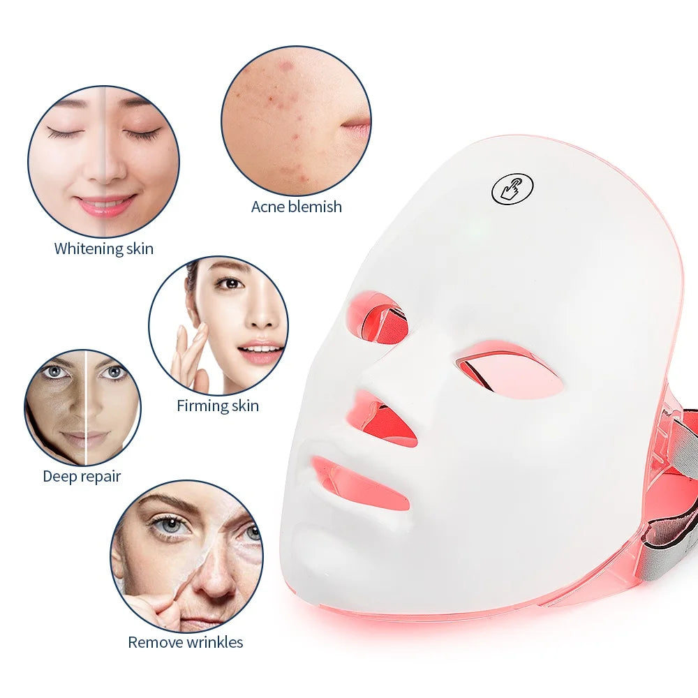 7 Colors LED Facial Mask with Neck